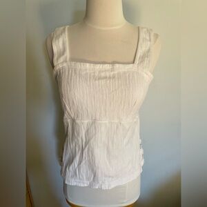 Anthropologie Maeve white woven button detail tank top size small